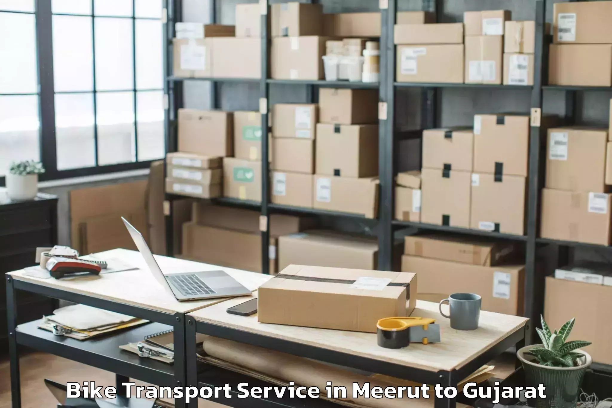 Easy Meerut to Khambhat Bike Transport Booking